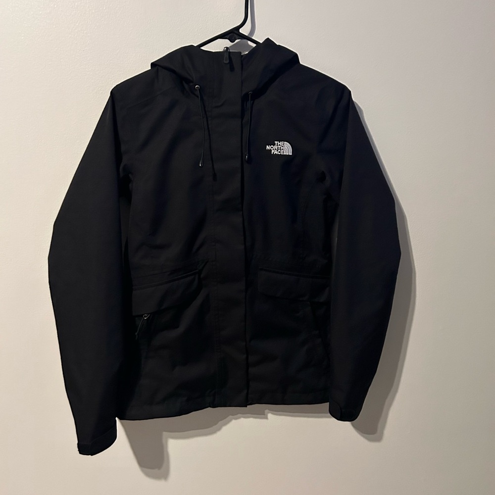 The Northface women’s hooded black zip jacket-xs